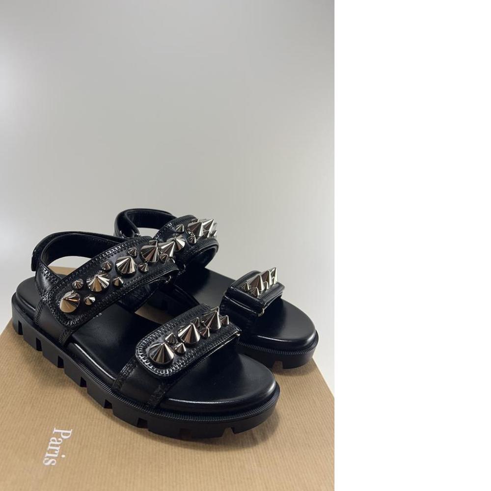 women's Spikita Cool Flat Leather Sport Spike Velcro Dad Sandals E527